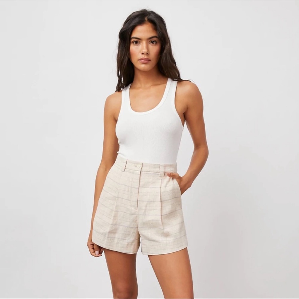 Rails Ilena Plaid Cotton Short in Sand Check NWOT (2)